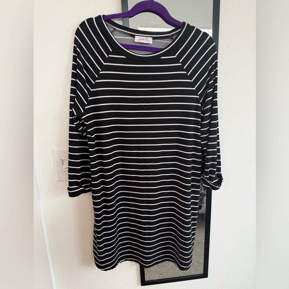 Black and White Striped Dress